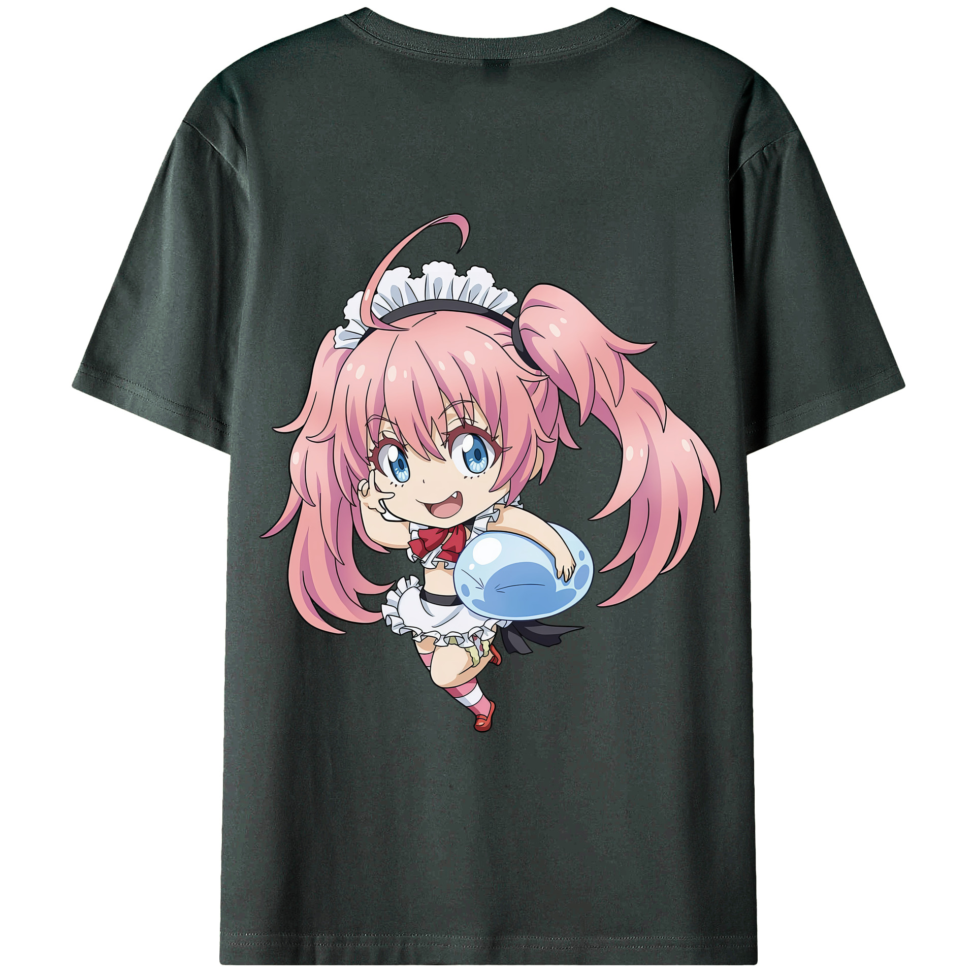 （画像用） 転スラ Regarding Reincarnated to Slime 綿100％ メンズ半袖Tシャツ（バックプリント） 通気性